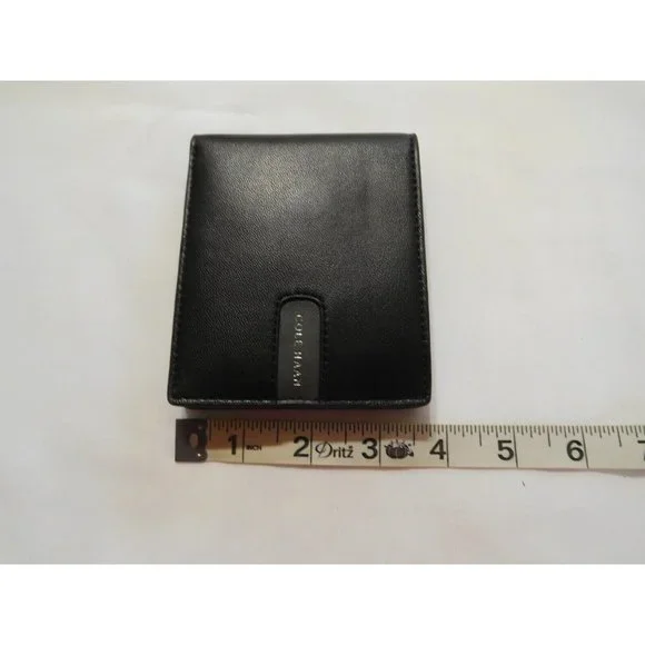 BLACK GREY COLE HAAN Bi fold Mens Wallet Men Leather NEW Credit Card Holder - Picture 7 of 8